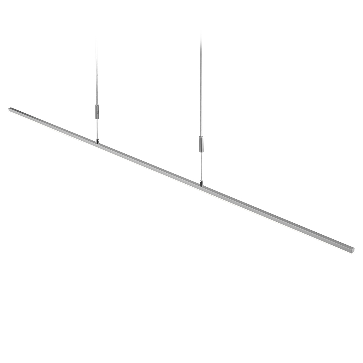 Bankamp Slim LED Pendelleuchte, Länge: 128 cm, Nickel matt / Chrom