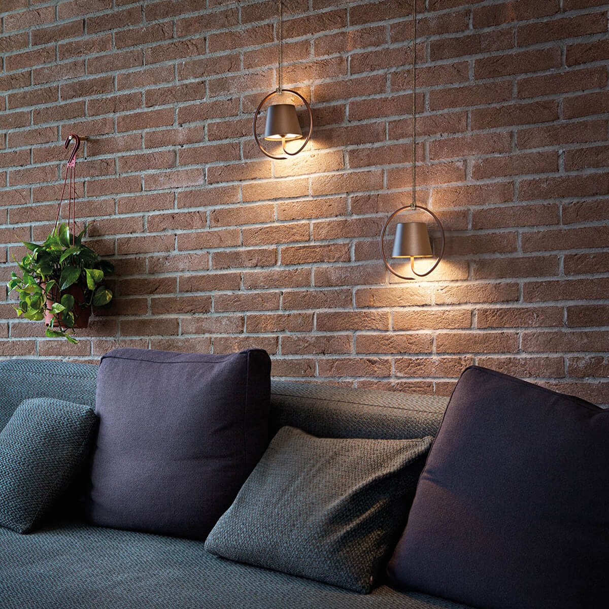 Zafferano AiLati Poldina Pro LED Akku-Pendelleuchte, Corten (Aufhängung nicht inbegriffen)