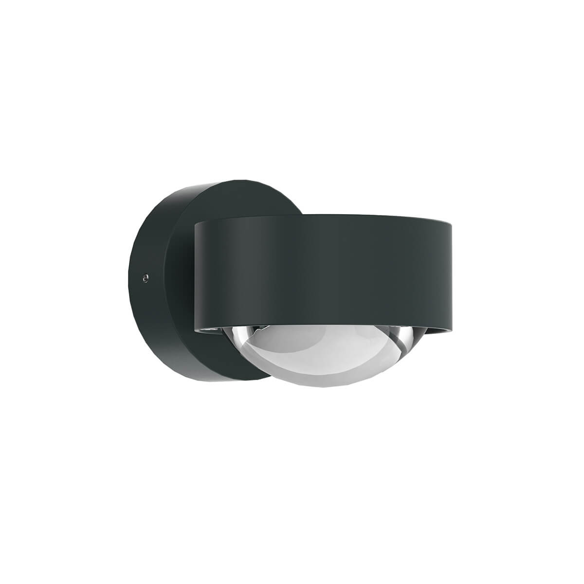Top Light Puk Mini Wall Wandleuchte, Gehäuse, anthrazit matt, mit Linse klar / Glas satiniert (nicht inbegriffen)