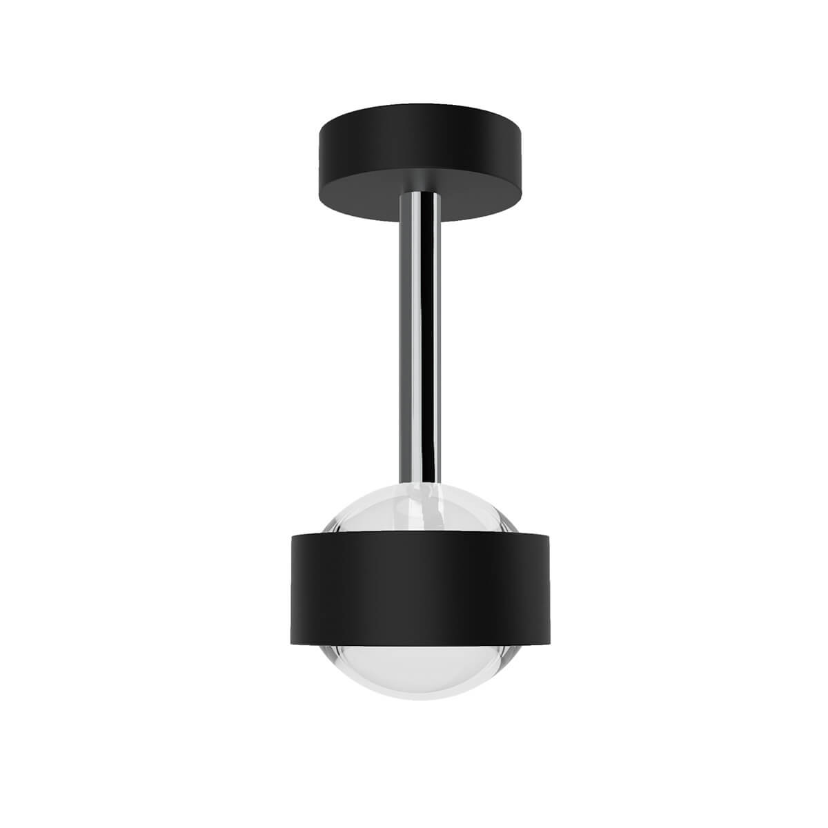 Top Light Puk Mini Eye Ceiling Deckenleuchte, Gehäuse, schwarz matt / Chrom, mit Linse klar (nicht inbegriffen)