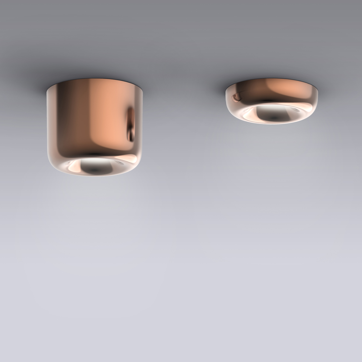 Serien.lighting Cavity Ceiling S LED Deckenleuchte und Cavity Recessed S LED Einbauleuchte, Bronze finish