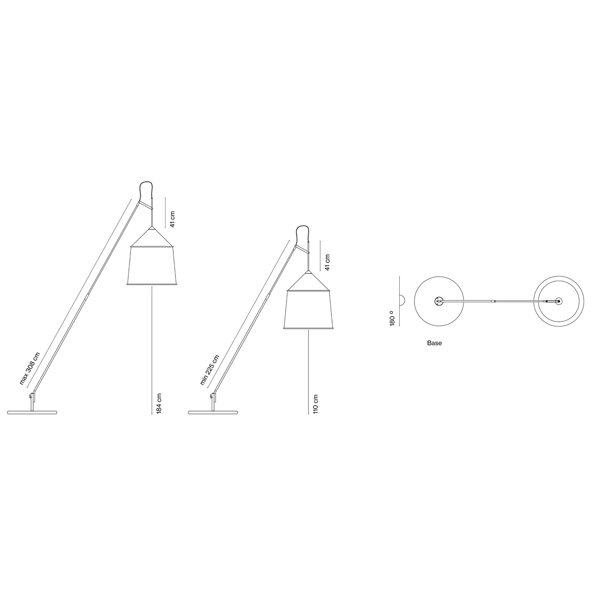 Marset Jaima P307+71 IP65 LED Stehleuchte, Verstellmöglichkeiten
