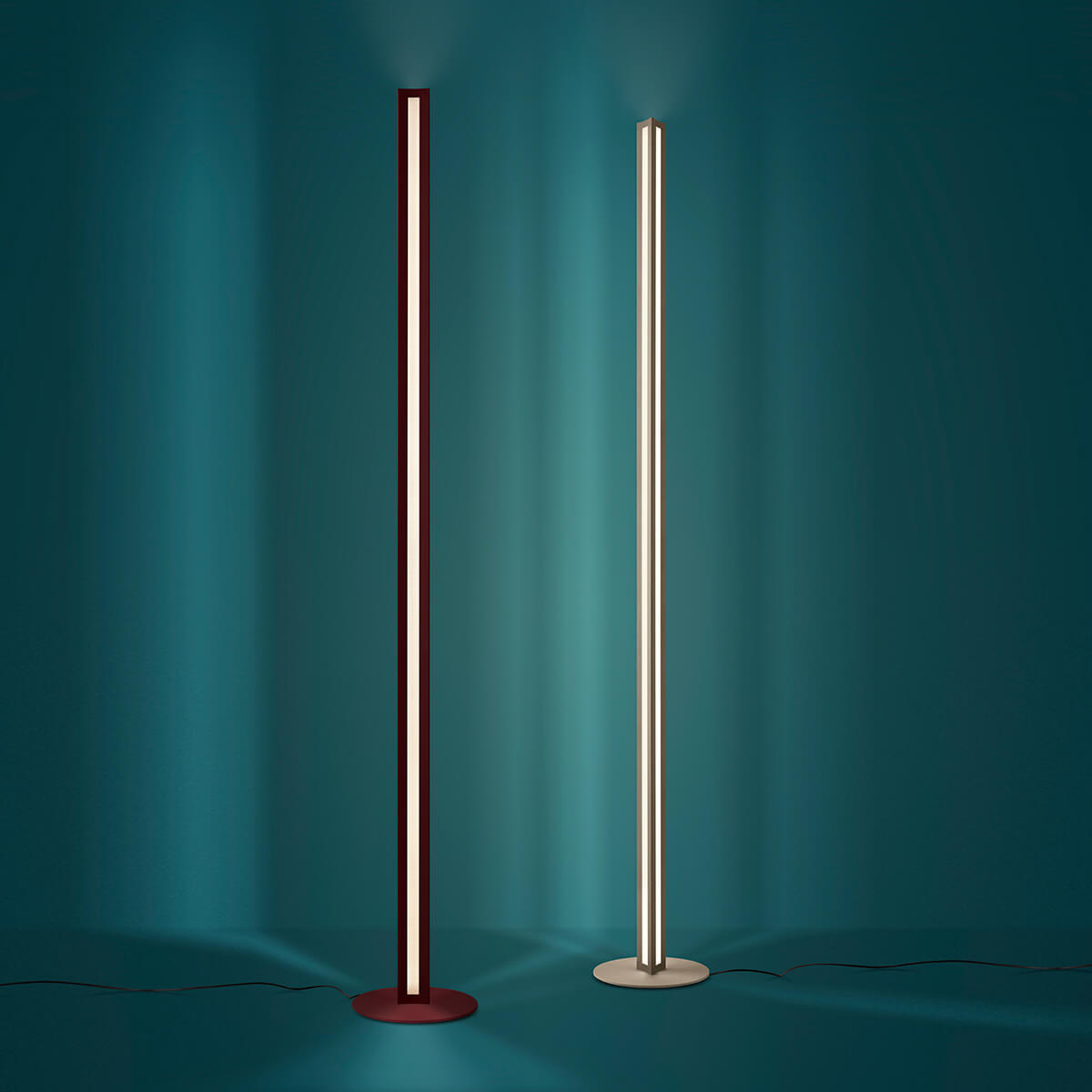 Foscarini Chiaroscura LED Terra, rosso scuro (dunkelrot) und titanio (titan)