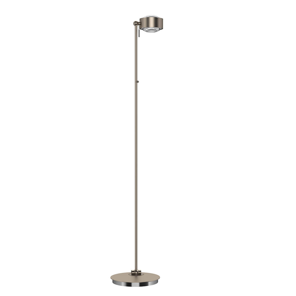 Top Light Puk Maxx Floor Mini LED Stehleuchte, Gehäuse, Nickel matt, mit Linse klar / Linse klar (nicht inbegriffen)