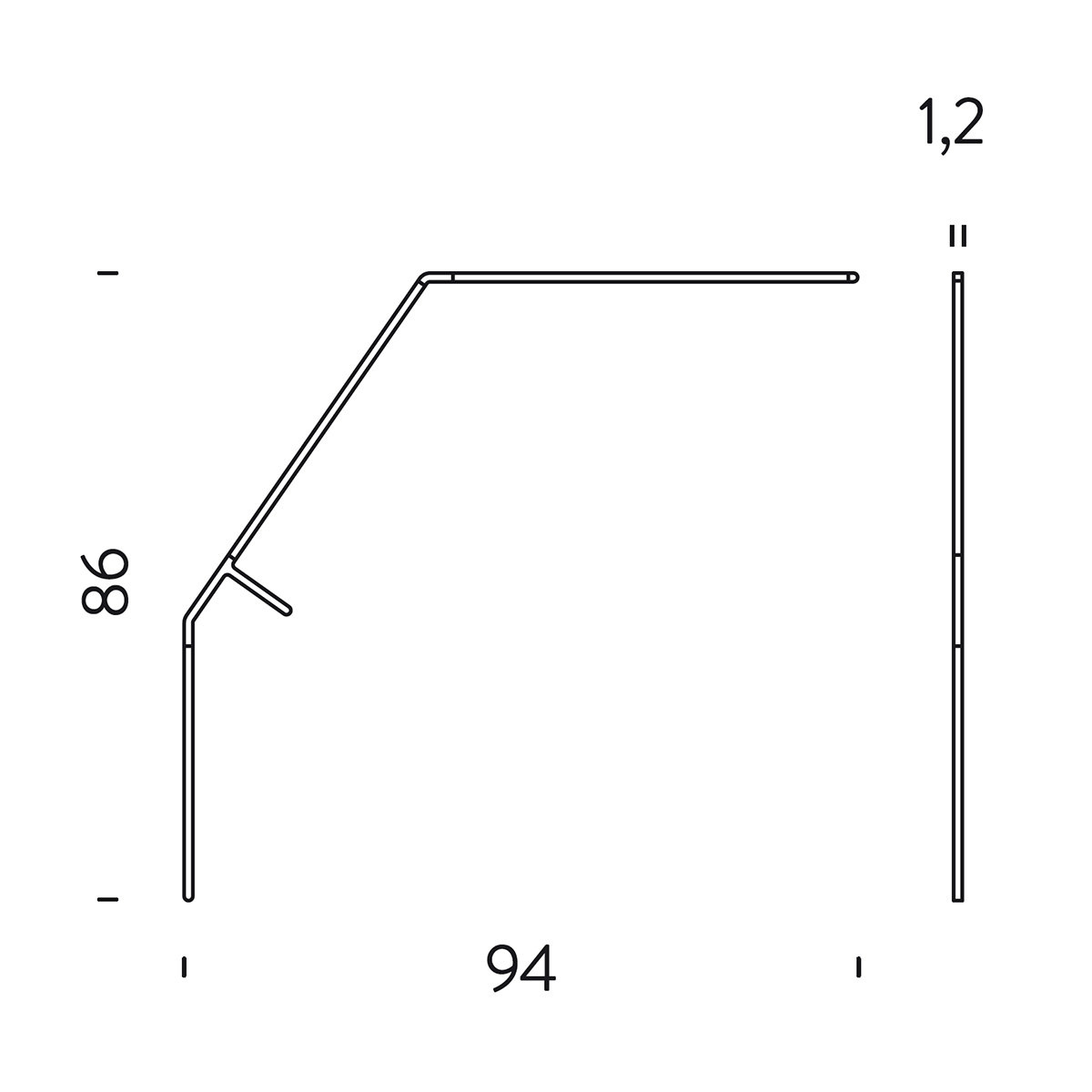 Nemo Bird LED Tavolo, Maßzeichnung