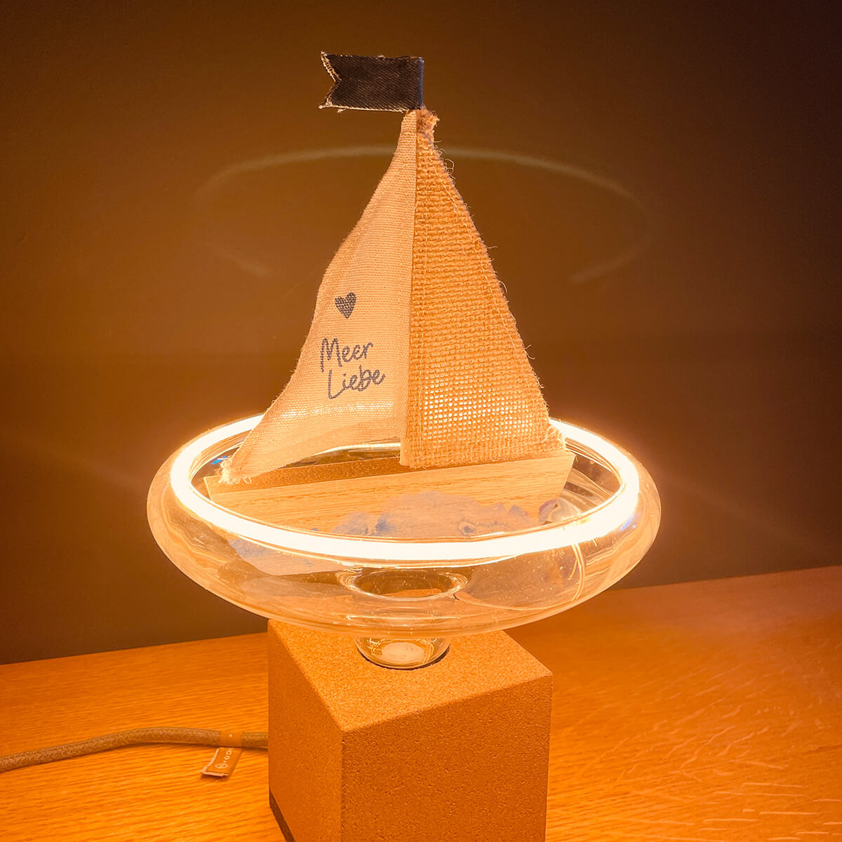 Segula LED Floating Reflektor R200 smokey grau E27, 6 W, 1900 K, dimmbar, Ø: 20 cm (Dekoration nicht inbegriffen)