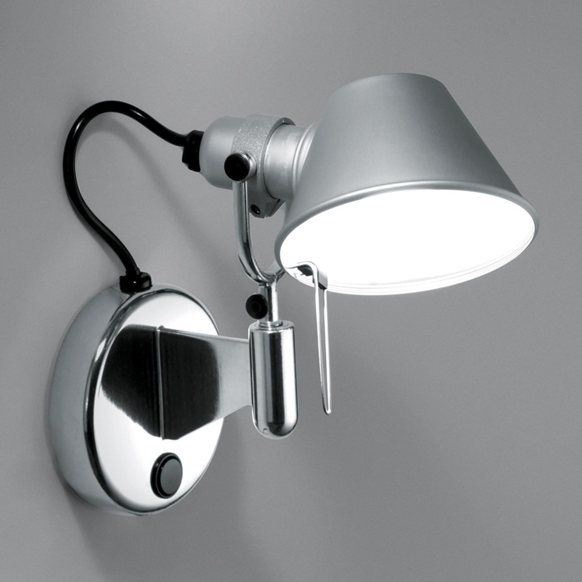 Artemide Tolomeo Micro Faretto, mit Schalter, Aluminium