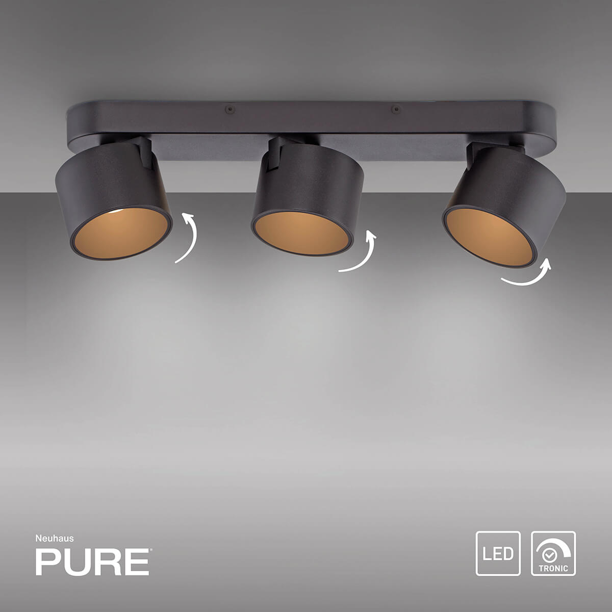 PURE Cup LED Deckenleuchte, 3-flg.