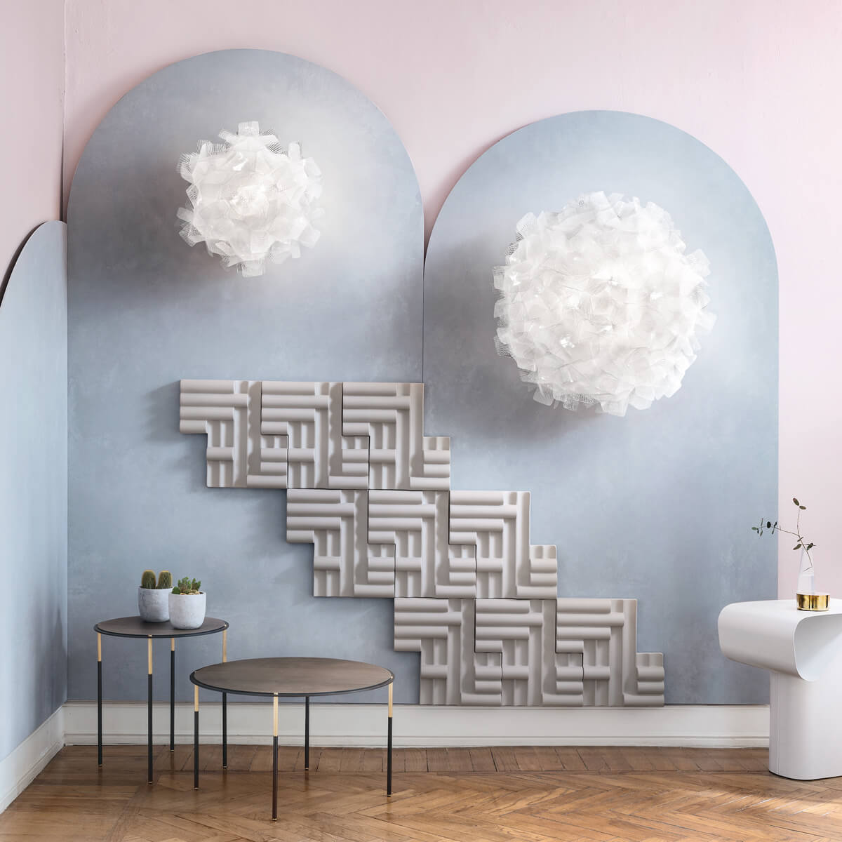 Slamp Clizia Ceiling / Wall Mini, Pixel, und Clizia Ceiling / Wall Large, Pixel