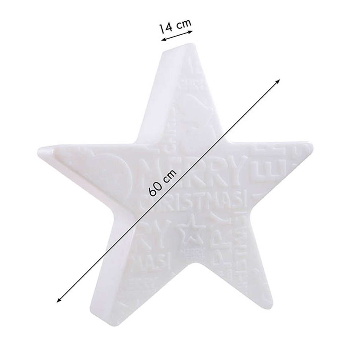 8 seasons design Shining Star Merry Christmas Dekoleuchte, Höhe: 54 cm, Maßzeichnung