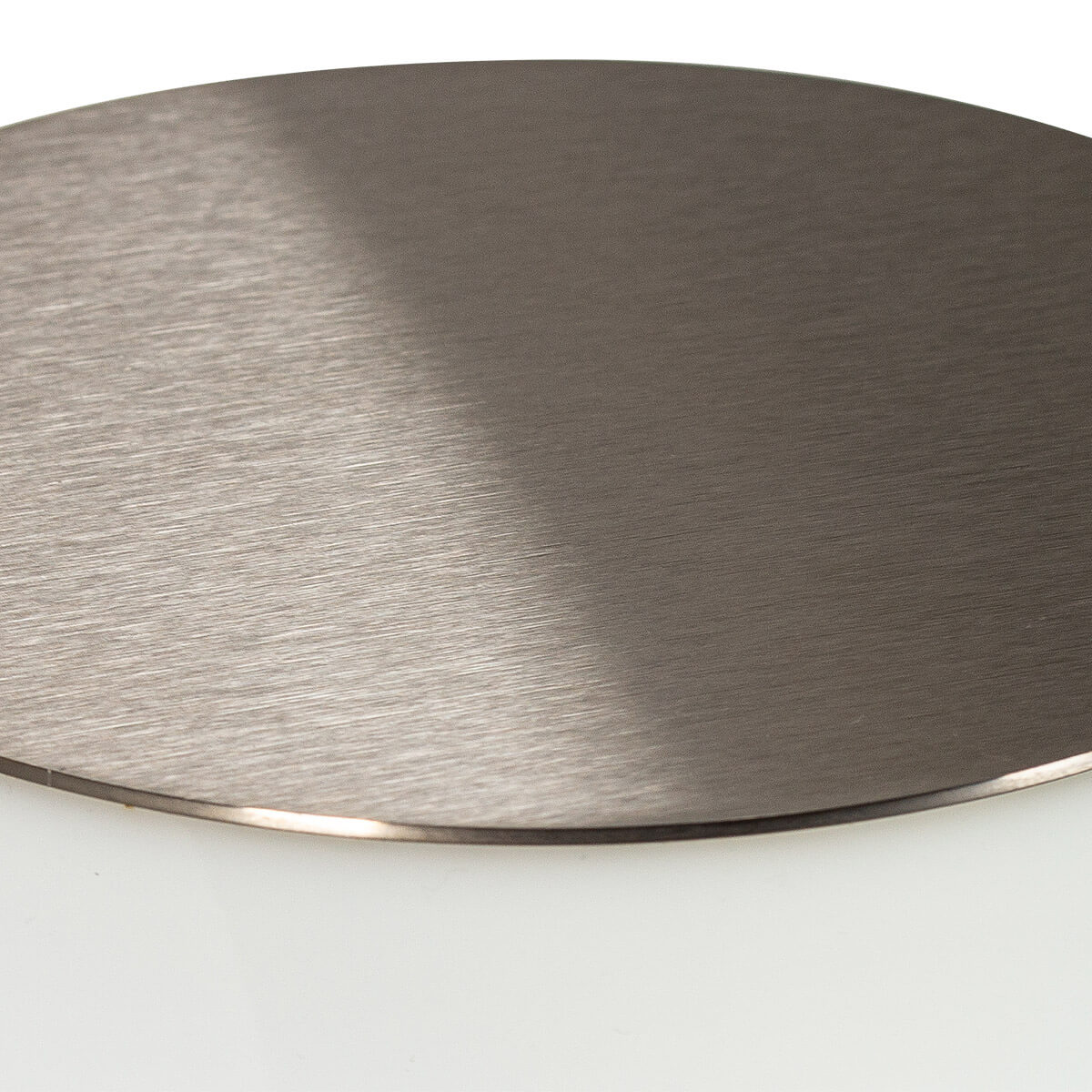 Epstein-Design Apollo LED Stehleuchte / Lichtsäule, Detail von der Edelstahlabdeckung