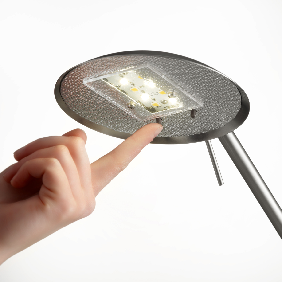 Knapstein Elea-S LED Leseleuchte, mit Tastdimmer, Nickel matt