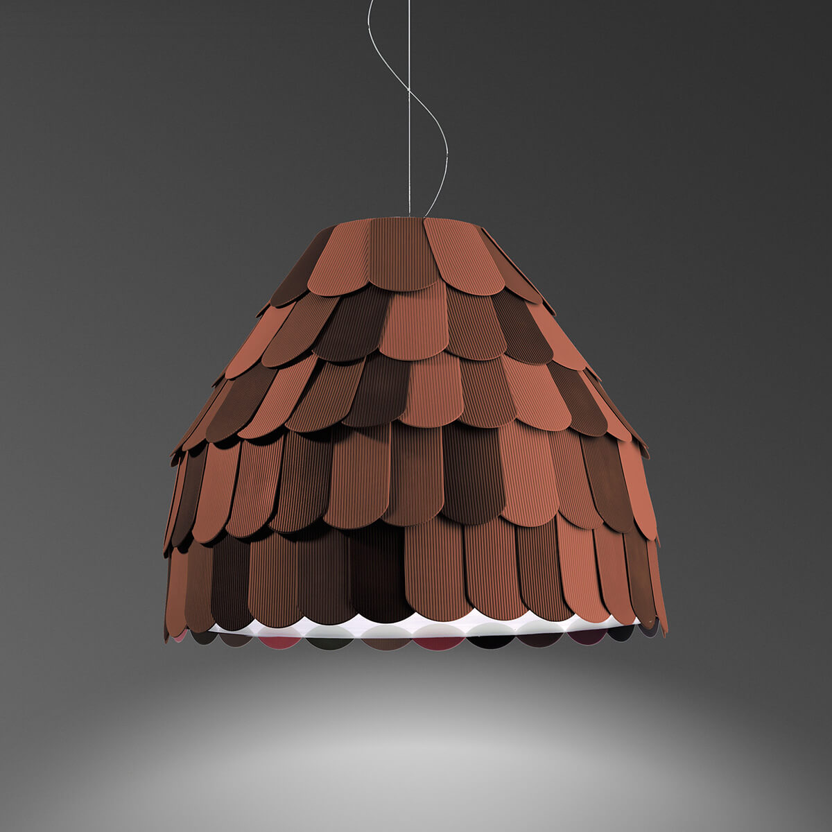 Fabbian Roofer Pendelleuchte, Ø: 57 cm, orange