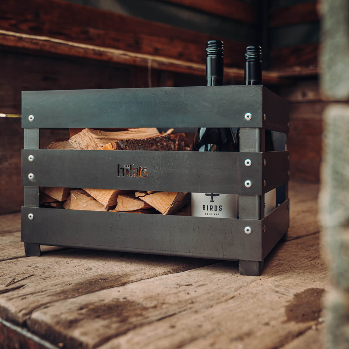 Höfats Crate Feuerkorb, Grill & Hocker, Corten-Stahl