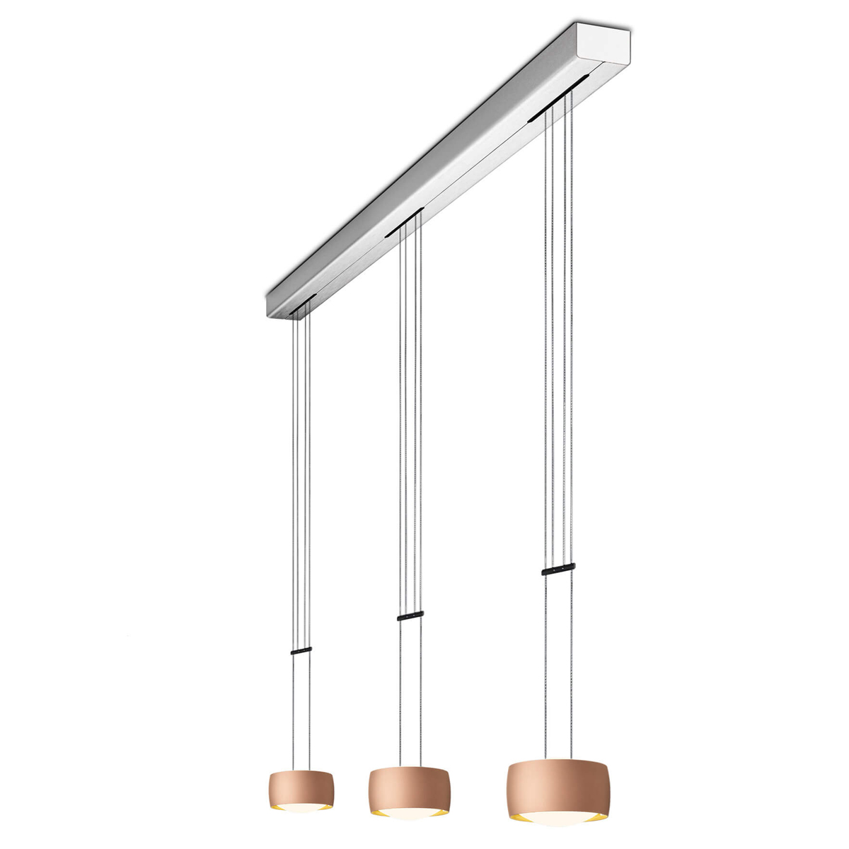 Oligo Grace LED Pendelleuchte, 3-flg., Tunable White, Satin copper