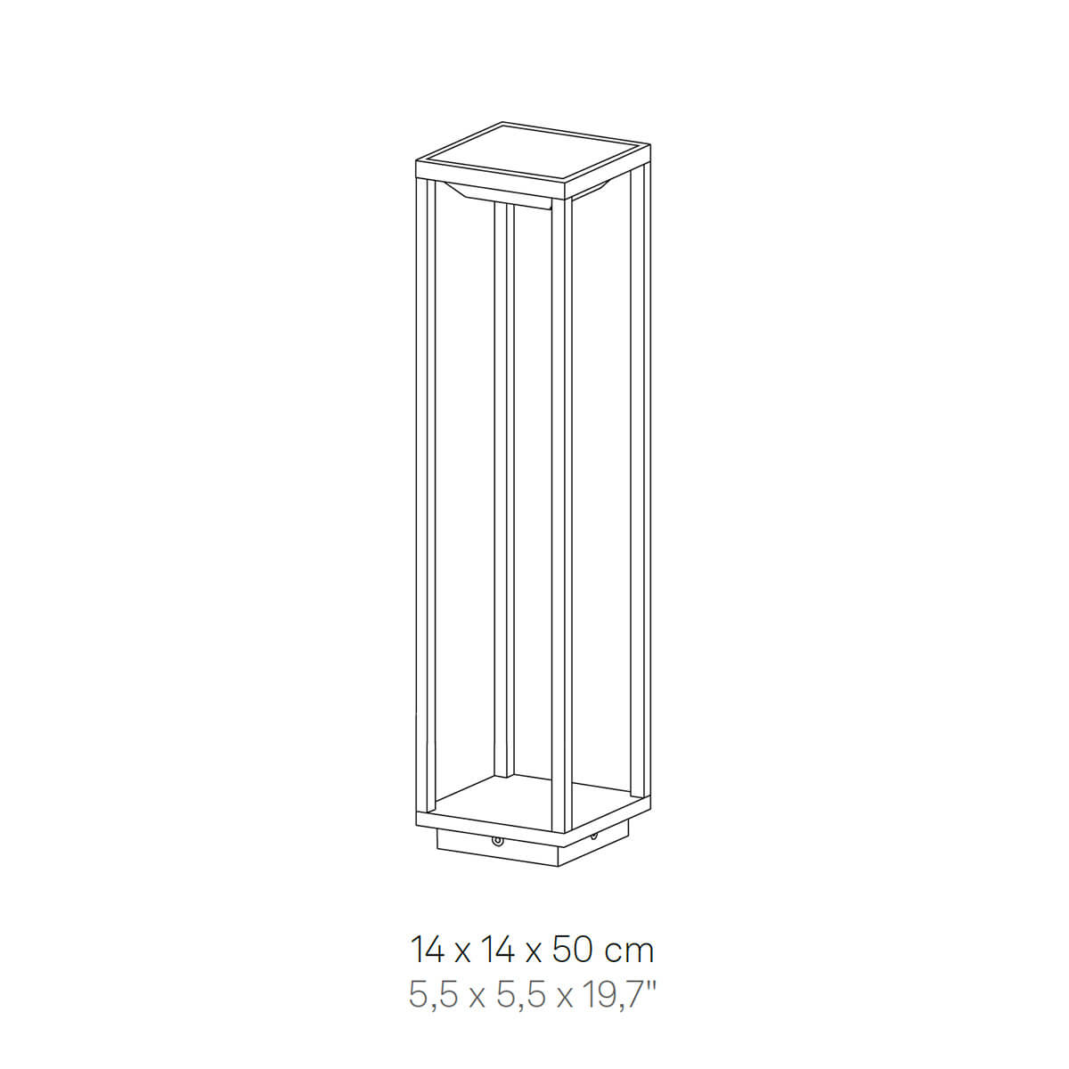 Zafferano AiLati Home Solar LED Solarleuchte, Maßzeichnung