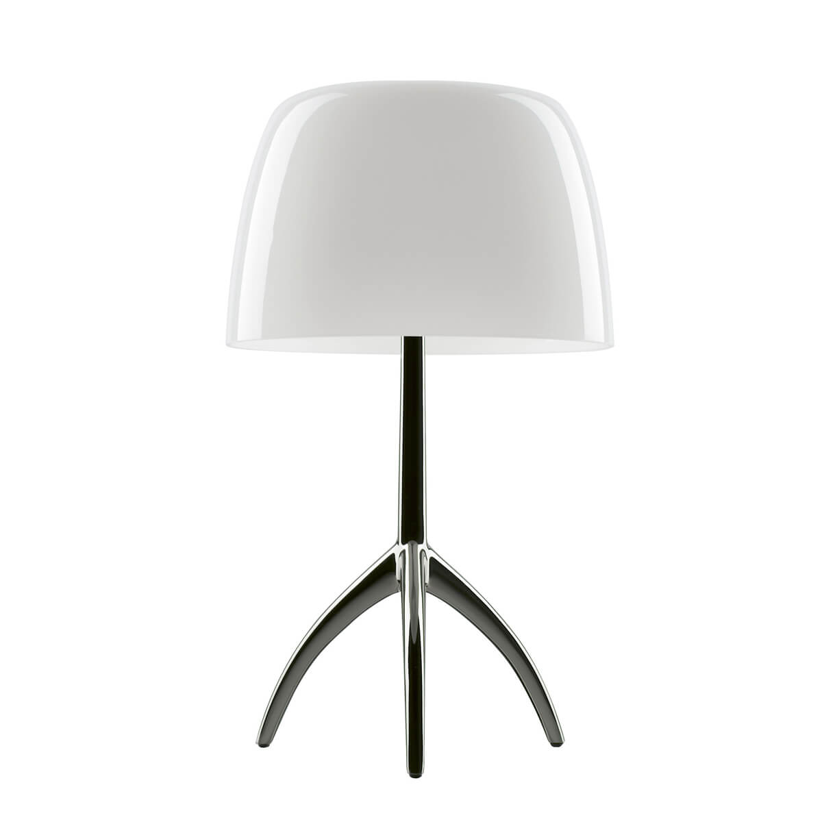 Foscarini Lumiere Grande Tavolo, mit Dimmer, schwarzchrom / weiß (ausgeschaltet)