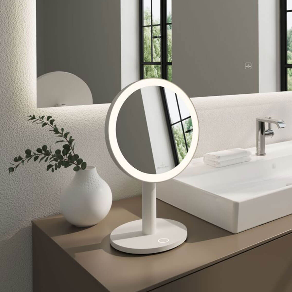 Villeroy & Boch Como LED Akkuleuchte & Kosmetikspiegel, weiß