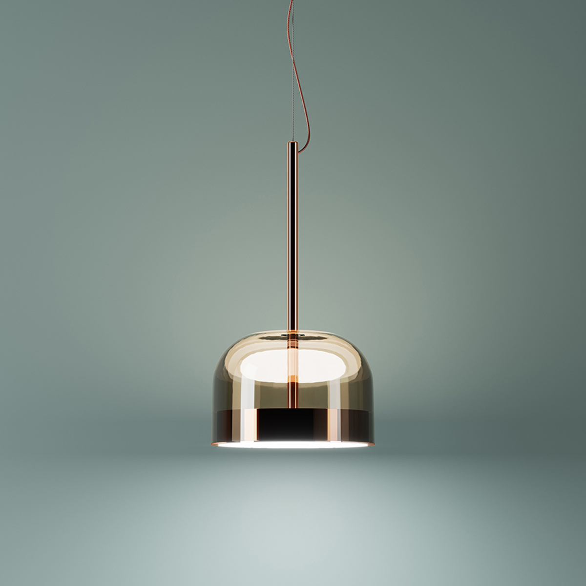 Fontana Arte Equatore LED Pendelleuchte, Ø: 23,8 cm, Kupfer