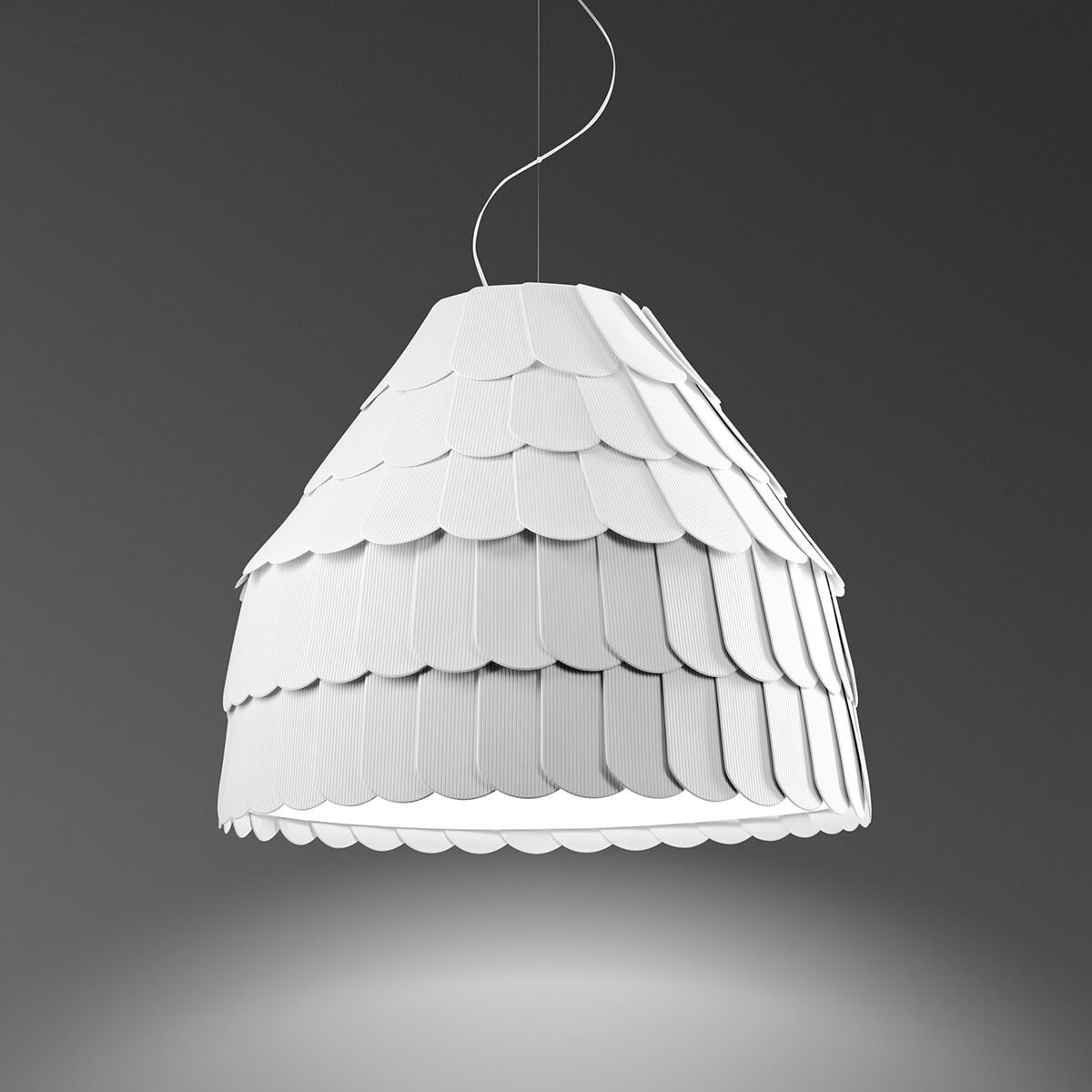 Fabbian Roofer Pendelleuchte, Ø: 57 cm, weiß
