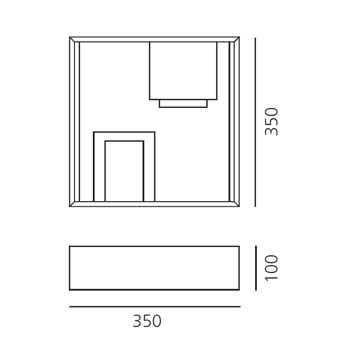 Artemide Fato Tavolo, Maßzeichnung