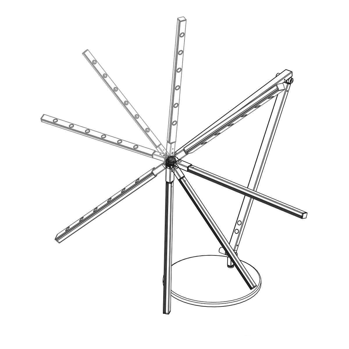 koncept Z-Bar Mini LED Tischleuchte, Rotationsmöglichkeiten des vorderen Leuchtenarms