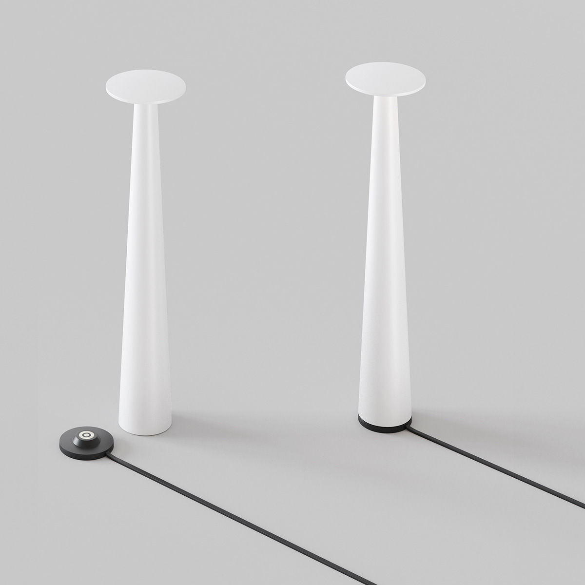 IP44.DE Lix skinny LED Akkuleuchte, Dim-to-Amber, pearl white (weiß) (Ladestation inbegriffen)
