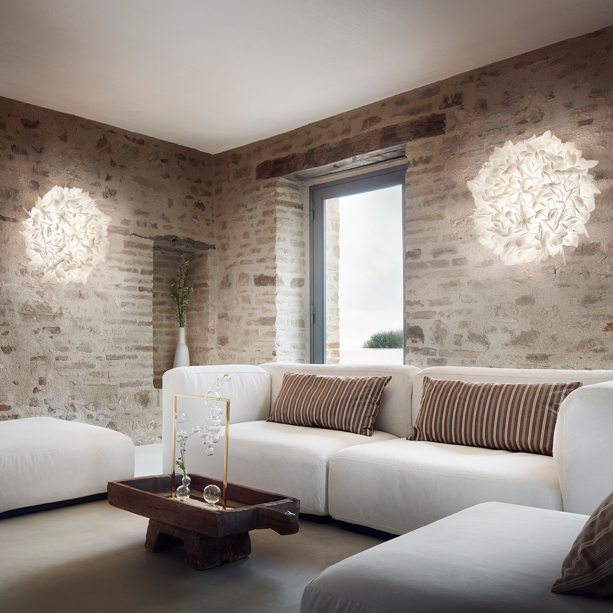 Slamp Veli Foliage Ceiling / Wall Large, weiß gemustert