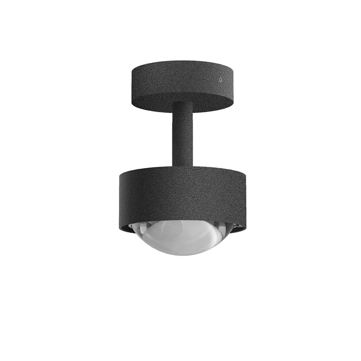 Top Light Puk Mini Turn Outdoor LED Deckenleuchte, Gehäuse, anthrazit matt feinstrukturiert, mit Linse klar (nicht inbegriffen)
