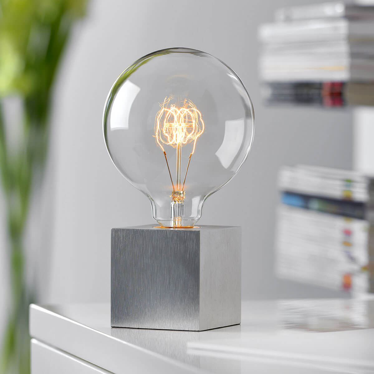 Sompex Cubic Tischleuchte, Aluminium (Leuchtmittel nicht im Lieferumfang enthalten)