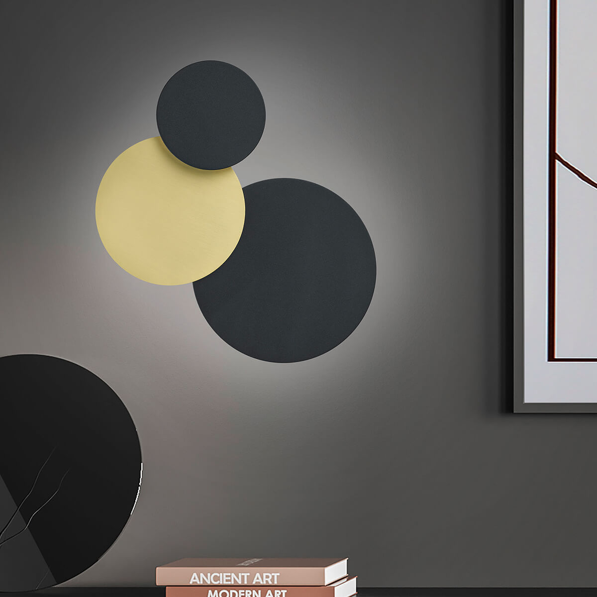 HELL Tilda 40283 LED Wandleuchte, schwarz / Gold