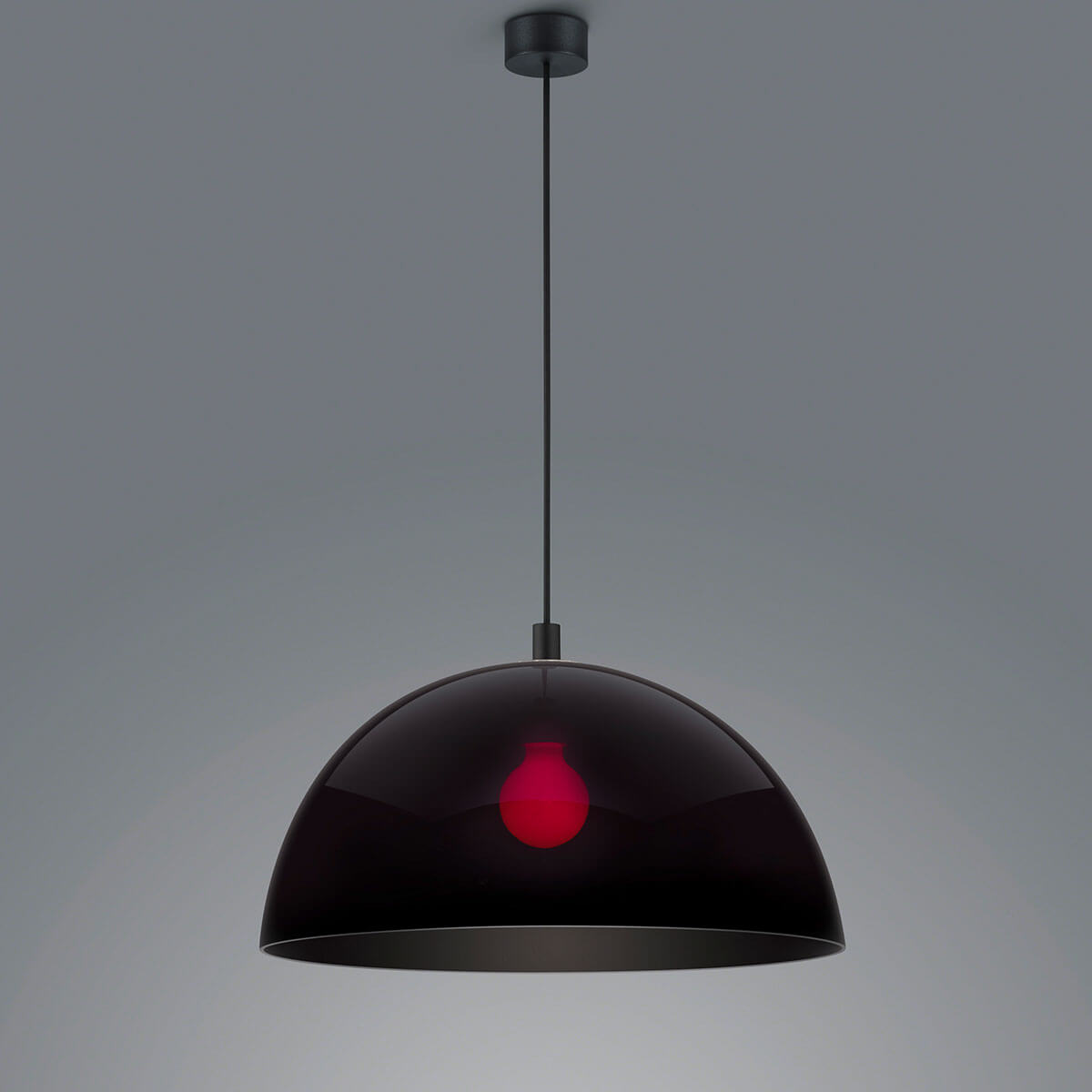 Helestra Doro Pendelleuchte, Ø: 50 cm, schwarz matt / Acrylglas schwarz