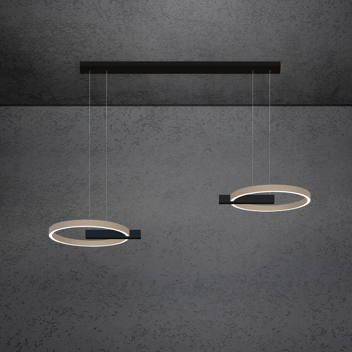 schwarz / taupe eloxal