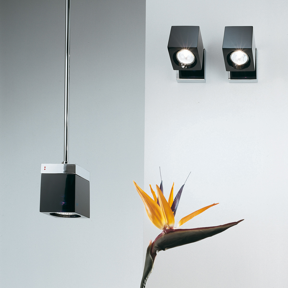 Fabbian Cubetto Wand- / Deckenleuchte, kippbar, schwarz