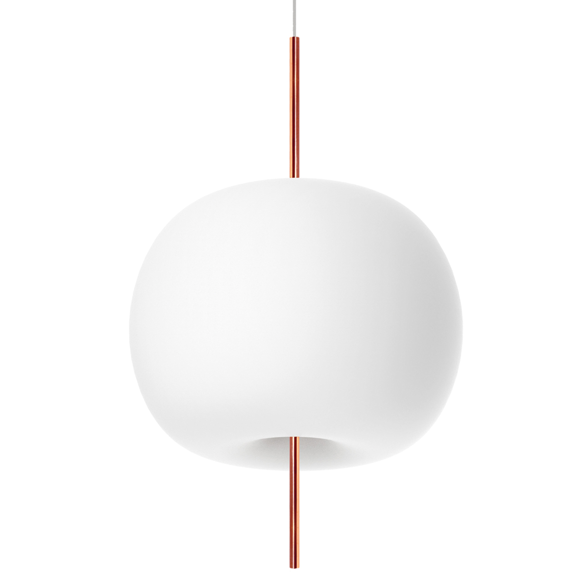 Kundalini Kushi XL Pendelleuchte, opalweiß / Kupfer