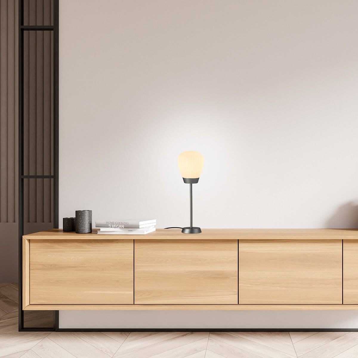 Holtkötter Plissee T1 Tischleuchte, Platin