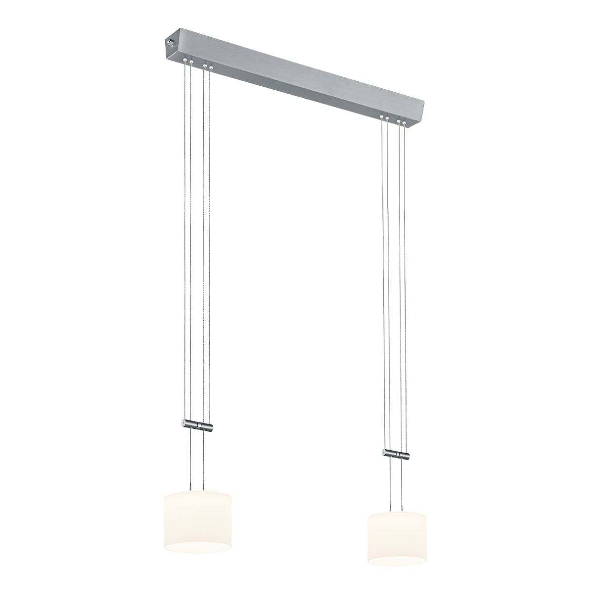 Bankamp Grazia LED Pendelleuchte, 2-flg., Nickel matt / Chrom