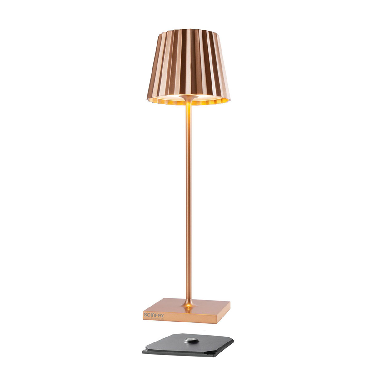 Sompex Troll 2.0 LED Akkuleuchte, Kupfer (Ladestation inbegriffen)