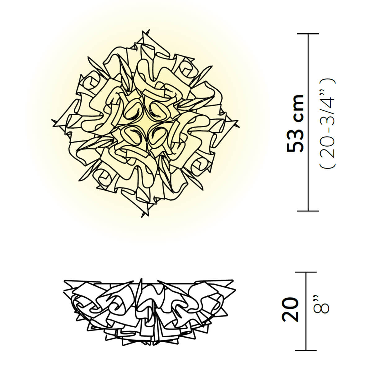 Slamp Veli Aurea Ceiling / Wall, medium, Maßzeichnung