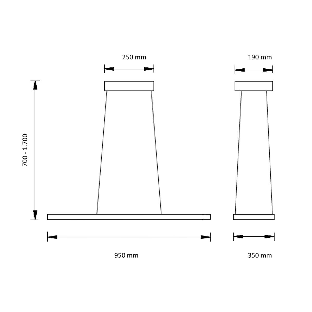 Knapstein Elin LED Pendelleuchte, Maßzeichnung