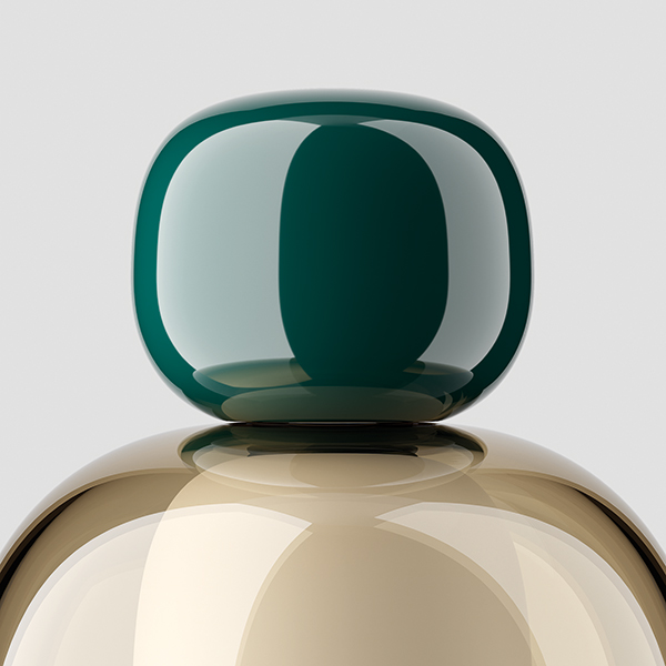 Lodes Easy Peasy LED Akkuleuchte, Kelp (grün / honigfarben / Roségold)