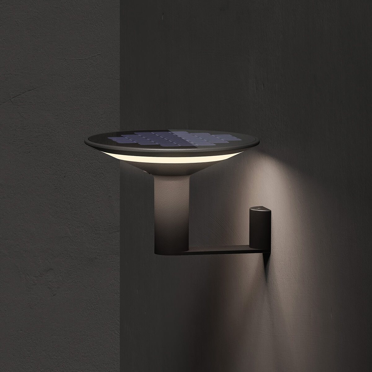 Klewe Keope Wall LED Akku-Solarleuchte, graphitgrau