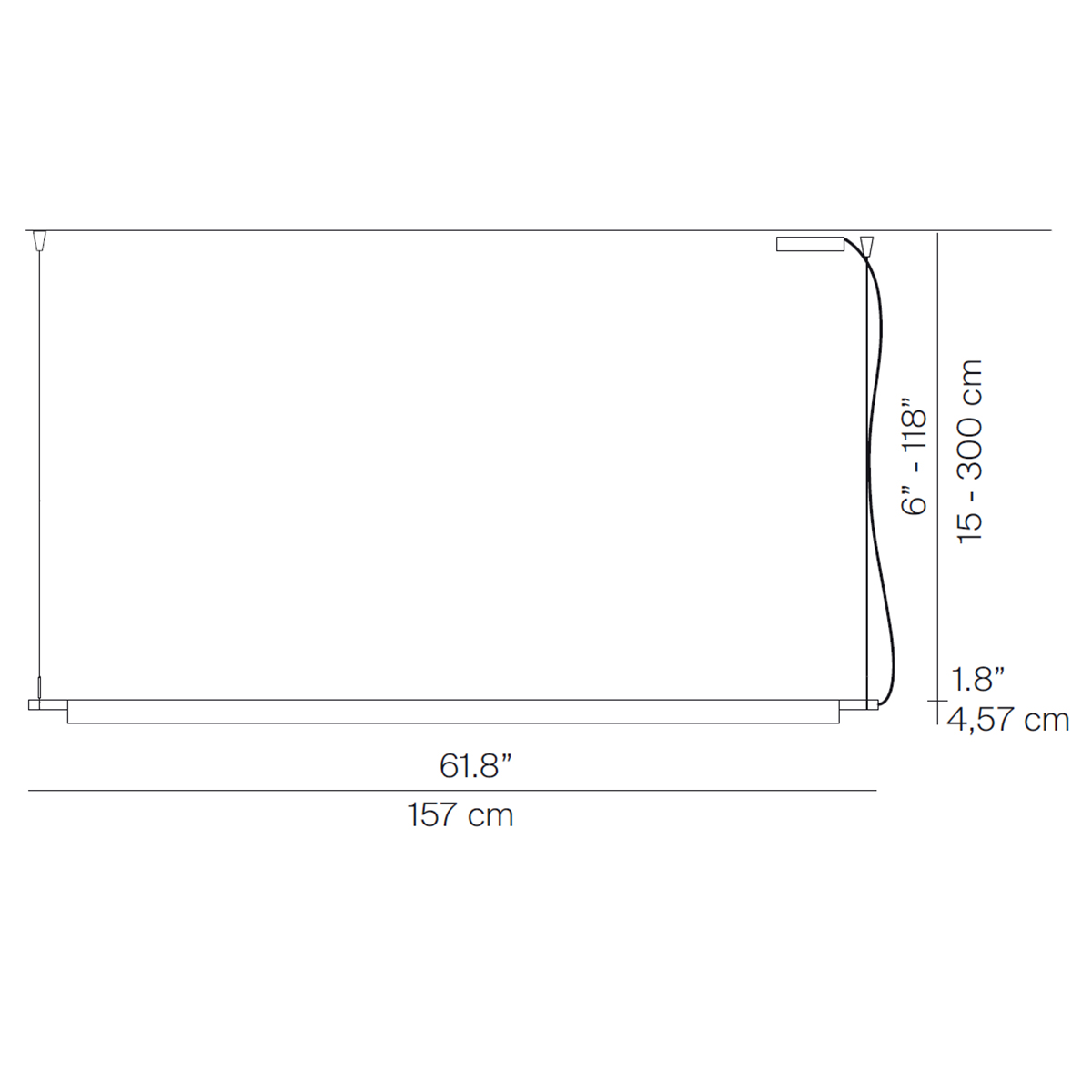 Luceplan Compendium LED Sospensione, Maßzeichnung