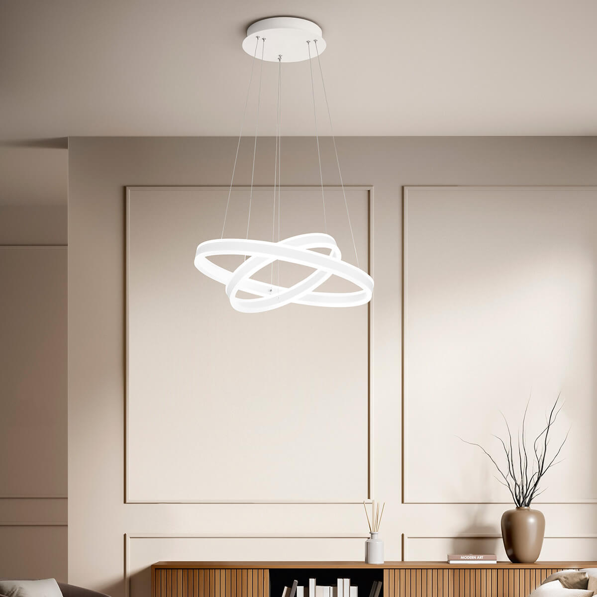 Fabas Luce Palau 45 LED Pendelleuchte, weiß