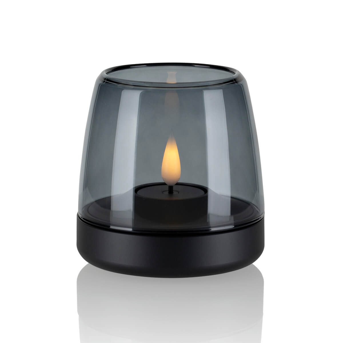 Kooduu Glow 10 Windlicht, rauchgrau, mit Kooduu Shine LED-Kerze (als Zubehör erhältlich) (©Leuchtenland.com)