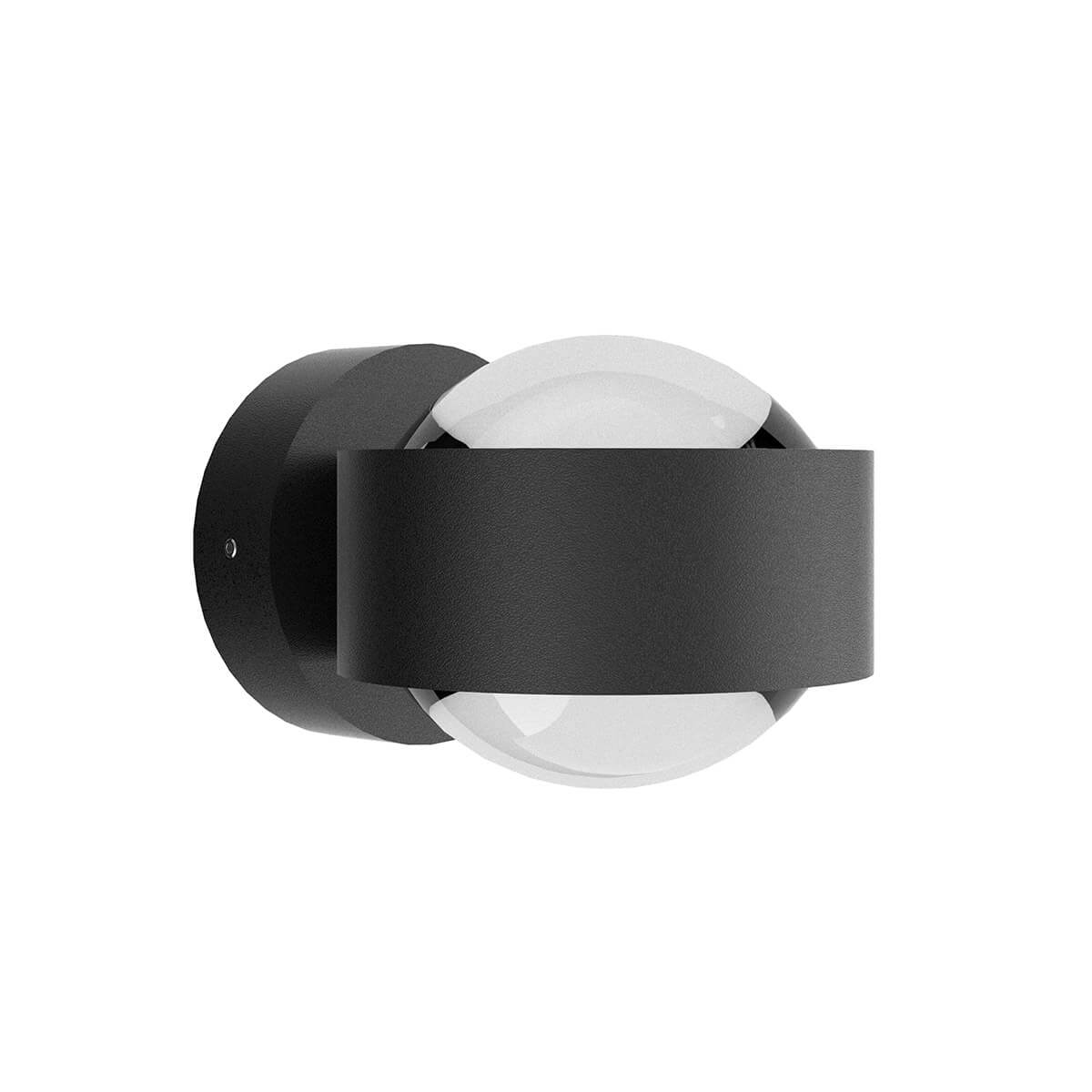 Top Light Puk Mini Wall Outdoor LED Wandleuchte, Gehäuse, schwarz matt feinstrukturiert, mit Linse klar / Linse klar (nicht inbegriffen)