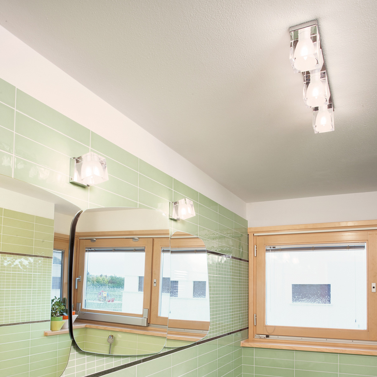 Fabbian Cubetto Deckenleuchte, 3-flg., transparent