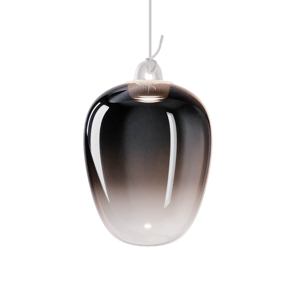 Lodes Oblò Medium LED Pendelleuchte, rauchfarben glänzend