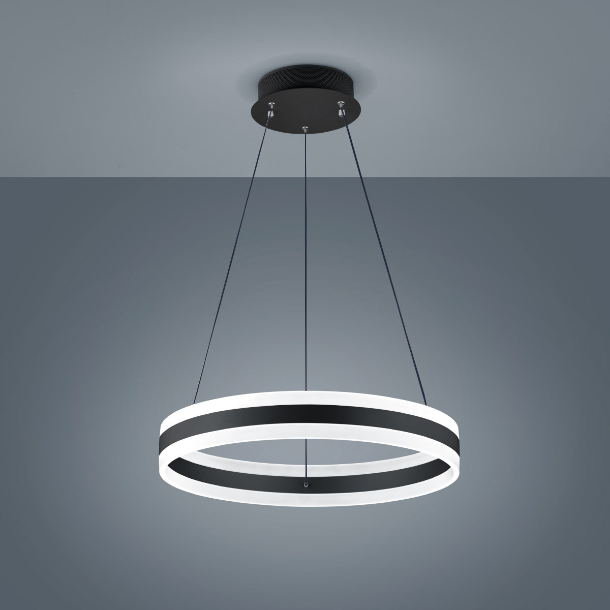 Helestra Liv Pendelleuchte, rund mit Casambi-Modul, Ø: 60 cm, schwarz matt