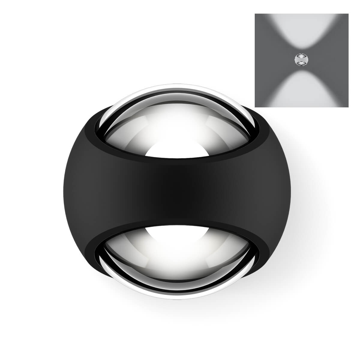 Occhio Sito verticale Volt S80 Wandleuchte, schwarz matt